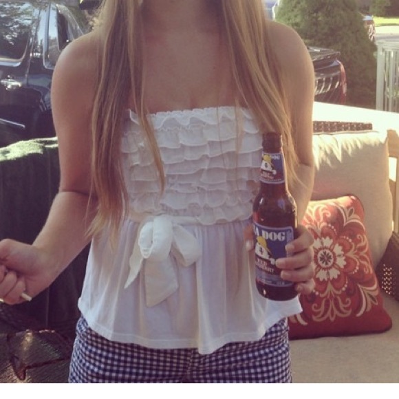 Hollister ruffle chiffon strapless top - Picture 1 of 4